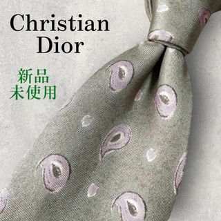 クリスチャンディオール(Christian Dior)の新品未使用 Christian Dior ペイズリー柄 小紋柄 ネクタイ グレー(ネクタイ)