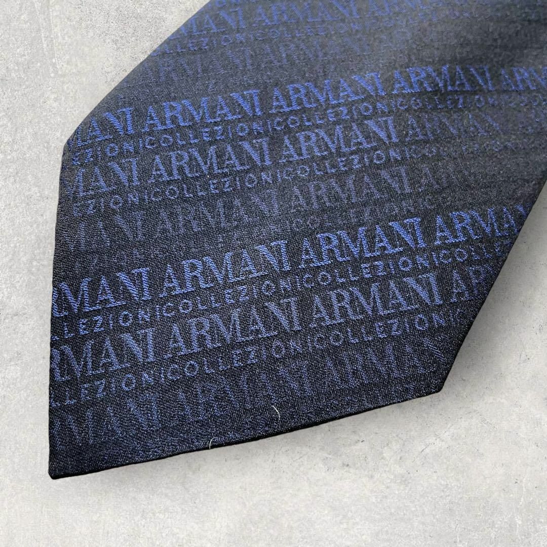 美品 ARMANI COLLEZIONI アルマーニ ロゴストライプ ネイビー 2