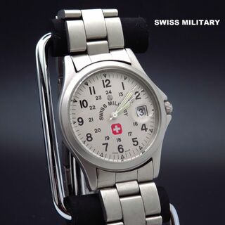 スイスミリタリー(SWISS MILITARY)のSWISS MILITARY ミリタリーウォッチ デイト 蛍光針(腕時計(アナログ))