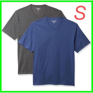 アマゾン(Amazon)のTシャツ Vネック レギュラーフィット 半袖 メンズ S 2枚(Tシャツ/カットソー(半袖/袖なし))