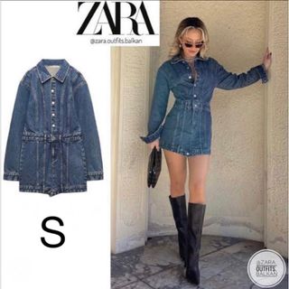 ザラ(ZARA)のTRF デニムワンピース(ミニワンピース)