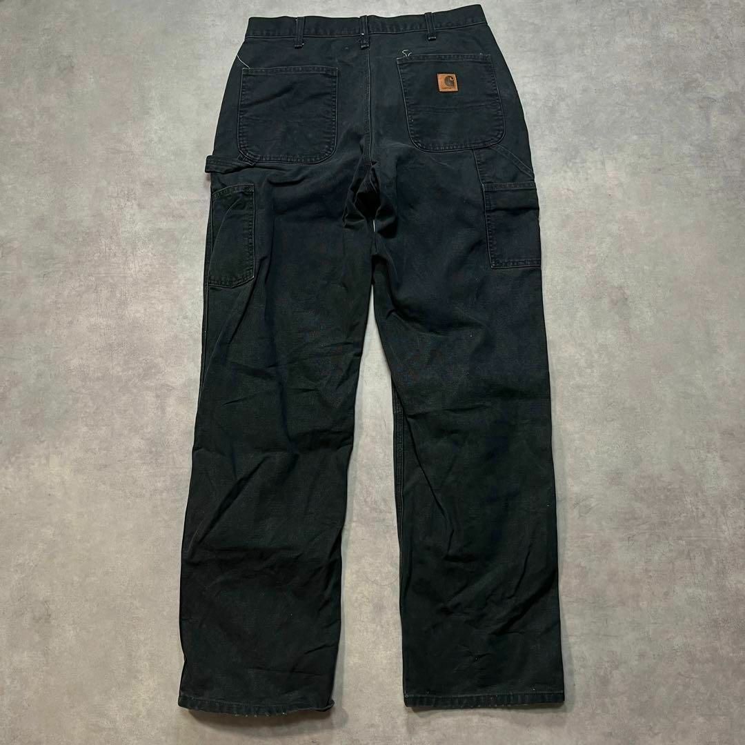 【carhartt】ブラックダック地カーゴパンツカーハート革パッチUS