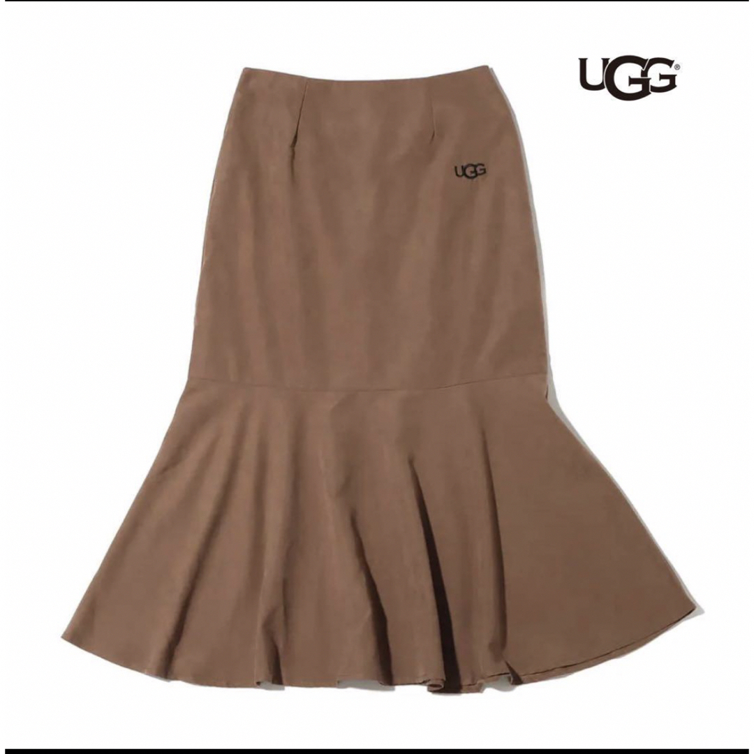 UGG(アグ)の★新品★UGG アグ フレア マーメイド ロングスカート ブラウン ロゴ刺繍 L レディースのスカート(ロングスカート)の商品写真