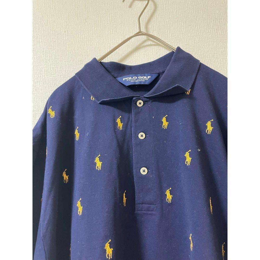 【定番ロゴ総柄】POLO GOLFポロラルフローレン　ロゴ大量！金刺繍ロゴ　XL 1