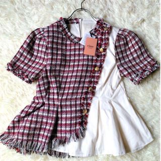 eimy istoire - eimy istoire リボンストラップペプラムトップス 新品 ...