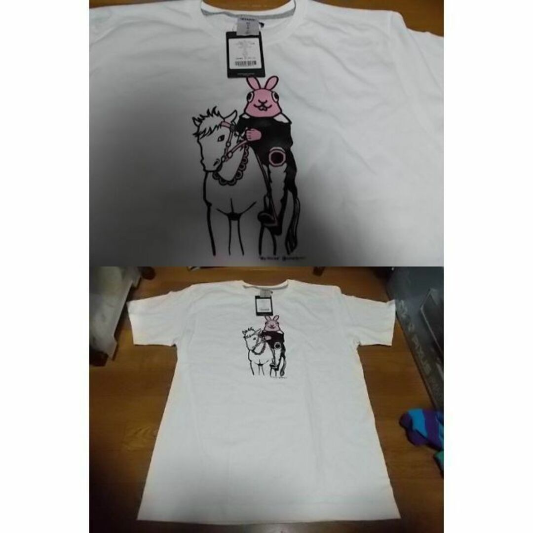 新品 cune キューン うさぎ 馬 デラロッチャ Tシャツ XL 白 復刻 - T