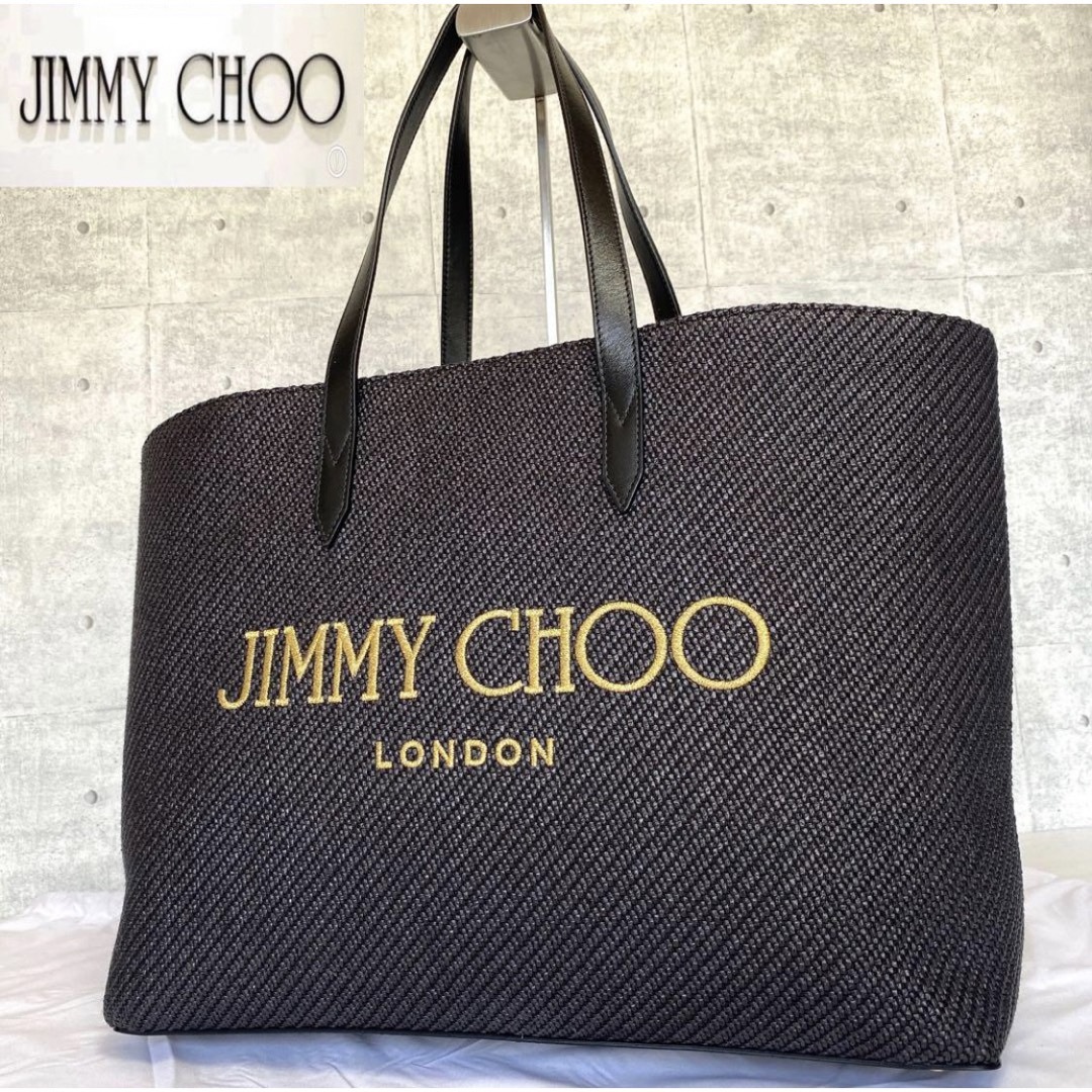 【未使用級】JIMMY CHOO CANVAS LOGO A4 TOTE BAG