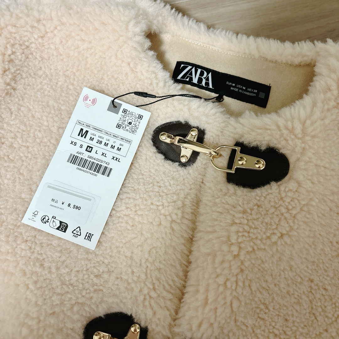 ZARA - ZARA フェイクボアジャケット ロブスタークラスプの通販 ZARA - ZARA フェイクボアジャケット ロブスタークラスプの通販