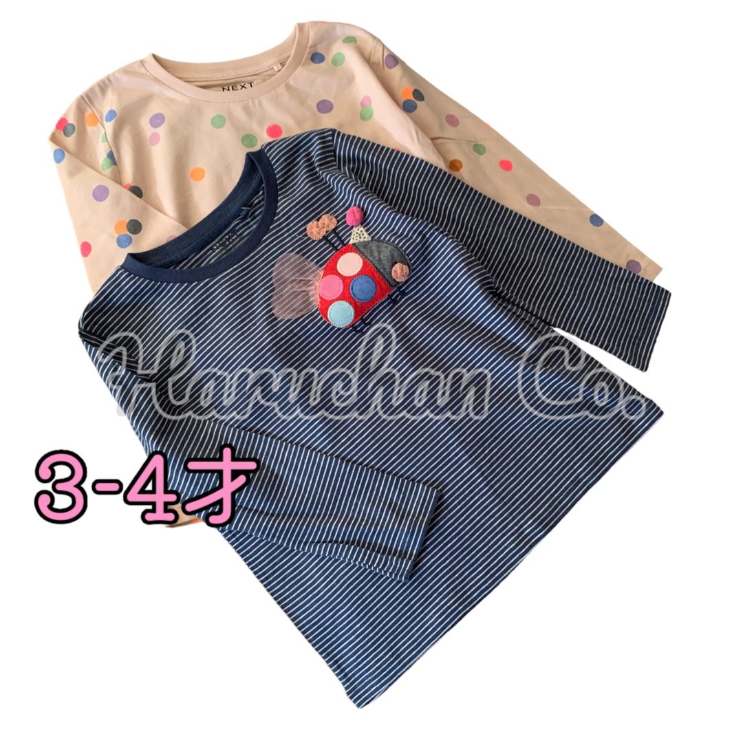 NEXT(ネクスト)の●未使用●3-4才　てんとう虫　ドット柄　ロンT セット キッズ/ベビー/マタニティのキッズ服女の子用(90cm~)(Tシャツ/カットソー)の商品写真