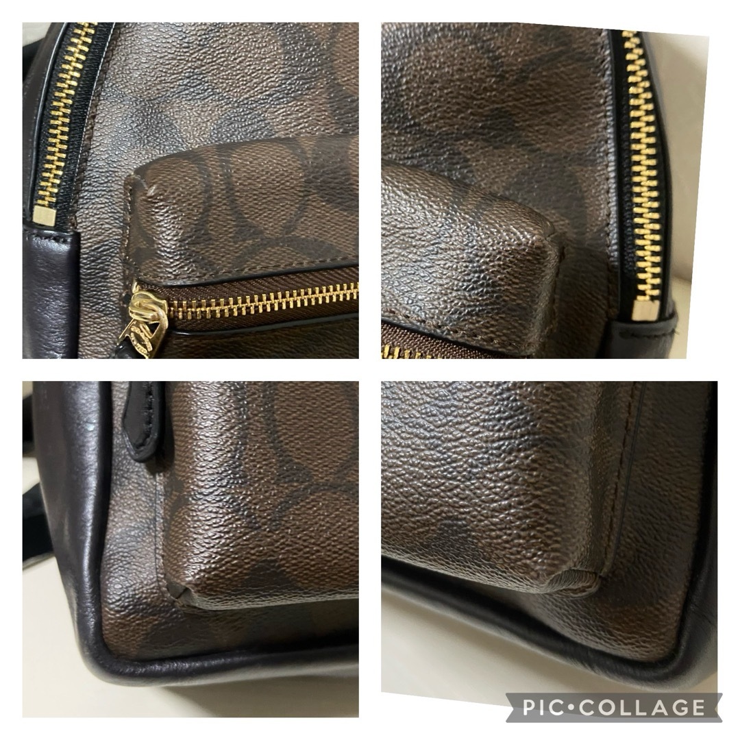 美品」coach コーチ ミニリュック シグネチャー ダークブラウン 美品」coach コーチ ミニリュック シグネチャー ダークブラウン