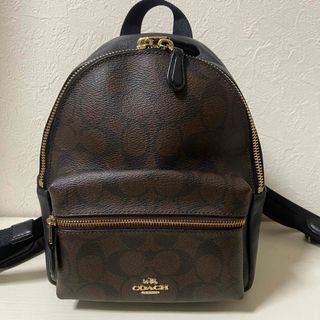 コーチ(COACH)の「美品」coach コーチ　ミニリュック　シグネチャー　ダークブラウン(リュック/バックパック)