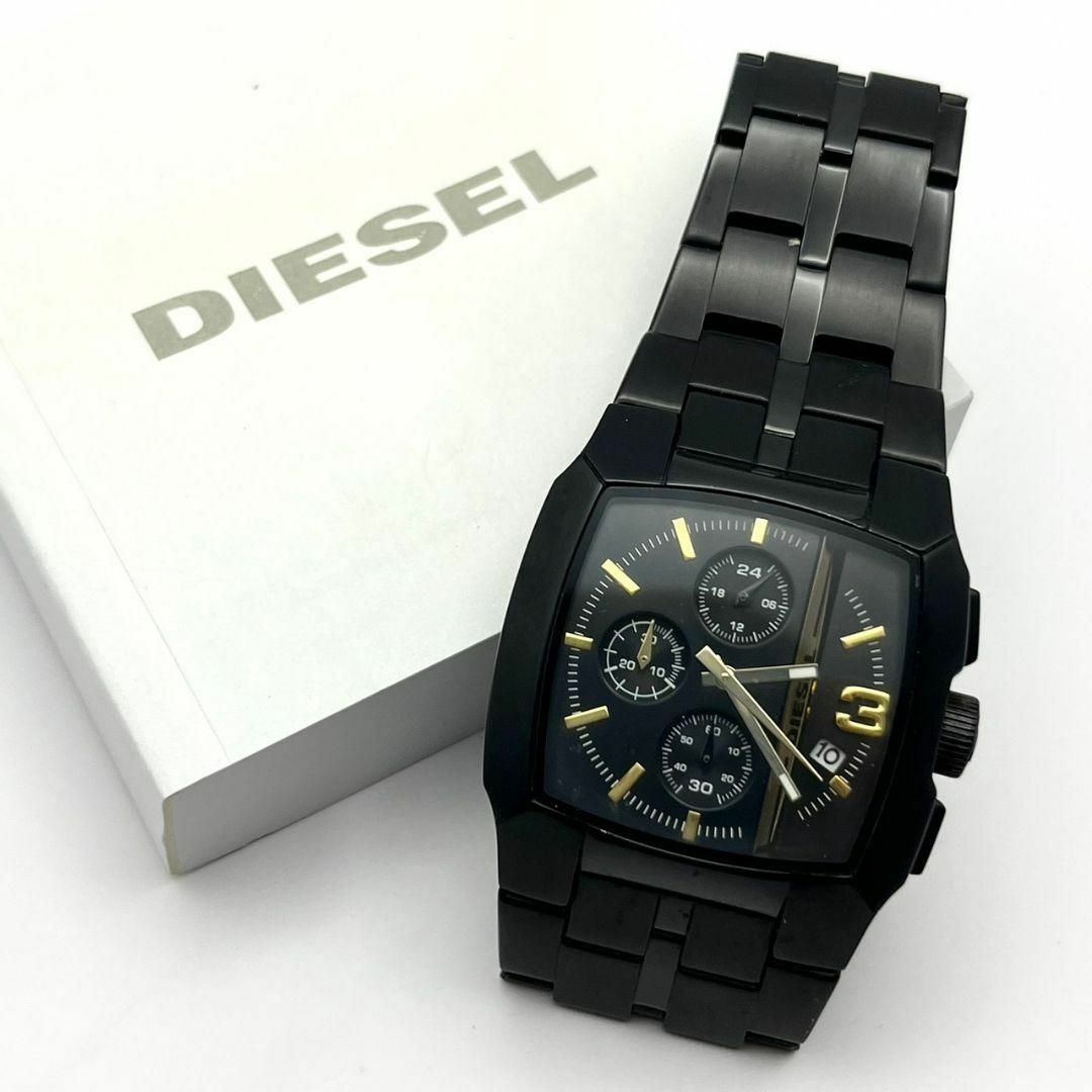 DIESEL - ディーゼル メンズ クロノグラフ 黒文字盤 ゴールド 動作品