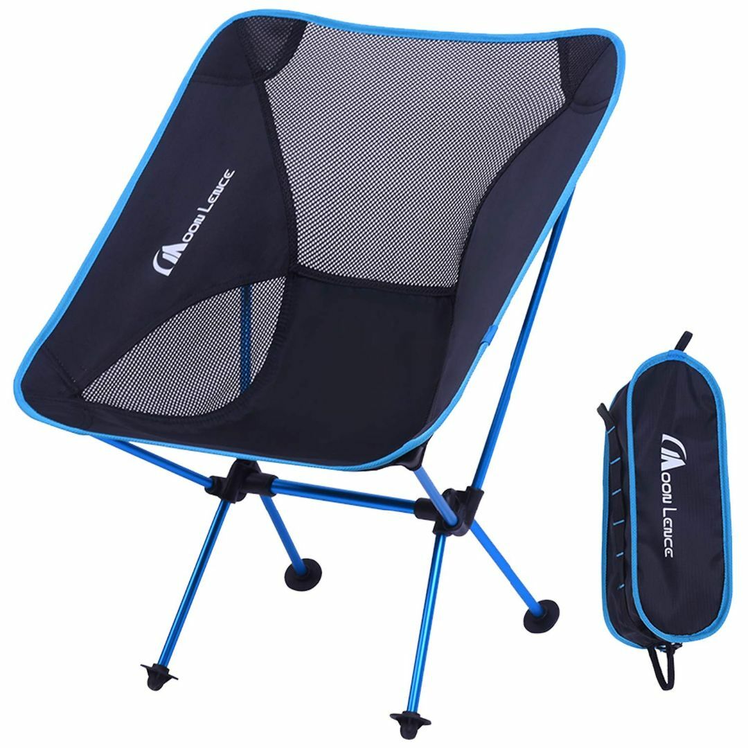 【色: ライトブルー】MOON LENCE アウトドアチェア キャンプチェア 椅