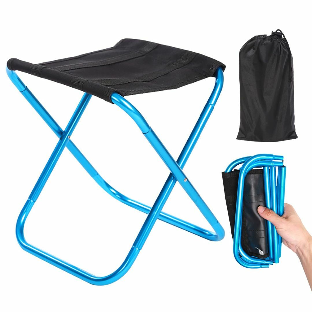 【色: ブルー】Flycites 折りたたみ椅子 アウトドアチェア キャンプイス
