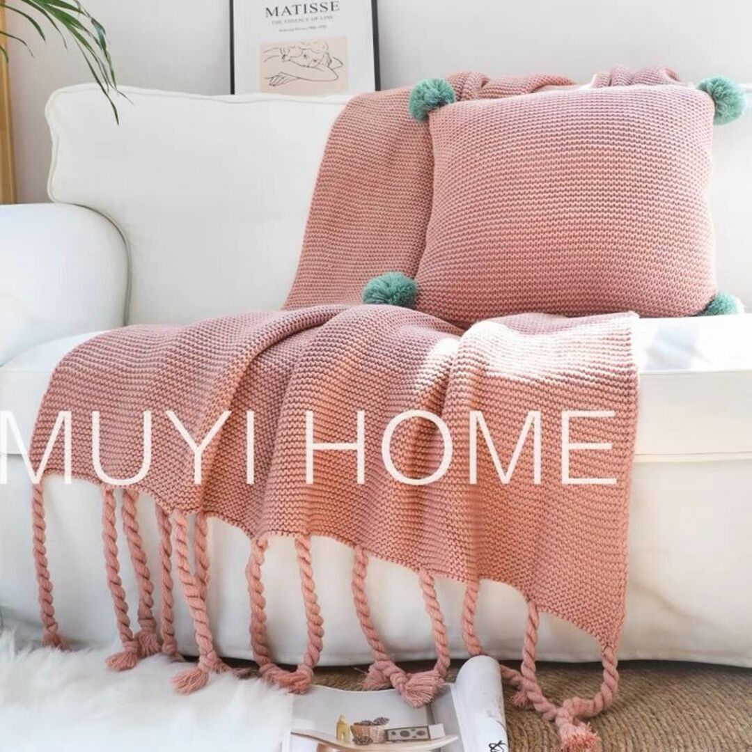 ZARA HOME - Muyihome ソフト ローゲージ フリンジ 大判 ブランケット