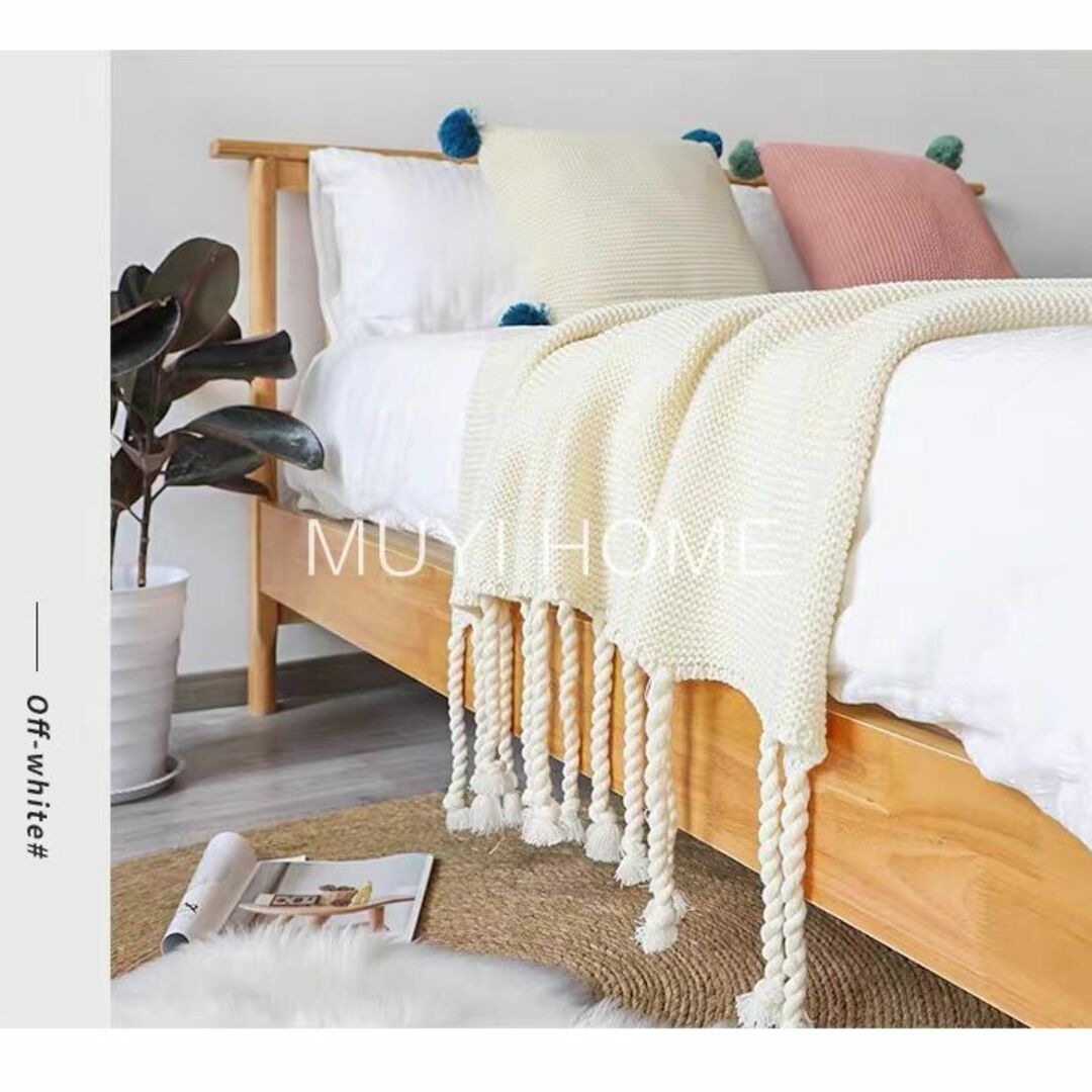 ZARA HOME(ザラホーム)のMuyihome ソフト ローゲージ フリンジ 大判 ブランケット 毛布 インテリア/住まい/日用品の寝具(毛布)の商品写真