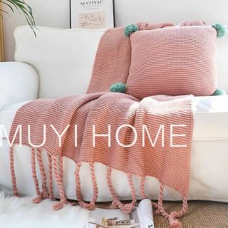 ザラホーム(ZARA HOME)のMuyihome ソフト ローゲージ フリンジ 大判 ブランケット 毛布(毛布)