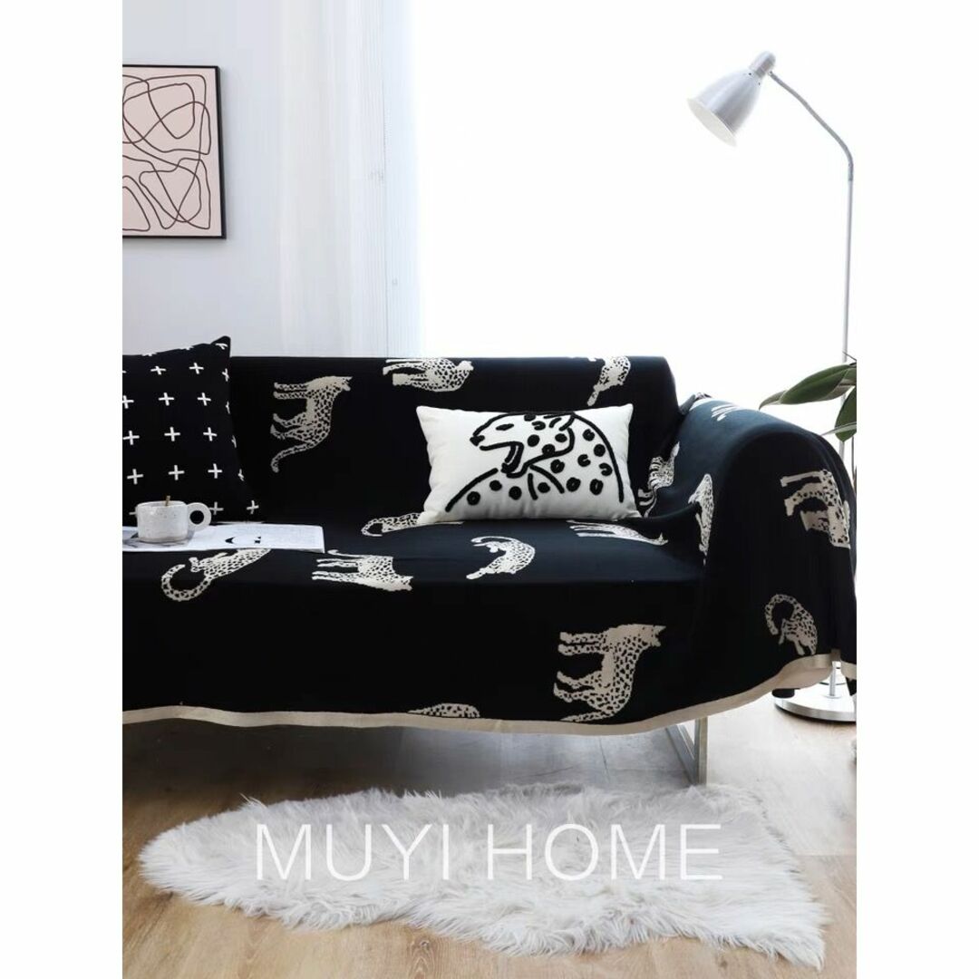 ZARA HOME(ザラホーム)のMuyihome ヒョウ柄 リバーシブル 大判 ブランケット 毛布 インテリア/住まい/日用品の寝具(毛布)の商品写真