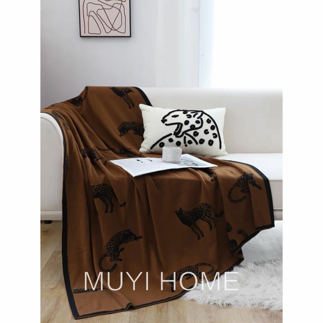 ZARA HOME(ザラホーム)のMuyihome ヒョウ柄 リバーシブル 大判 ブランケット 毛布 インテリア/住まい/日用品の寝具(毛布)の商品写真