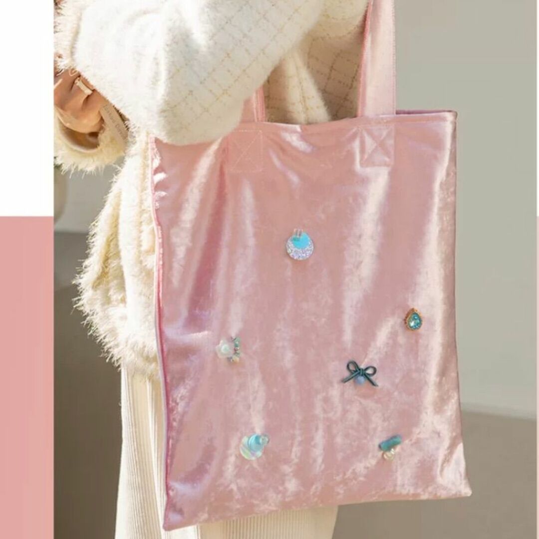 Charles Chaton - Sequin tote bag ベロア×スパンコール トートバッグ 大きめ