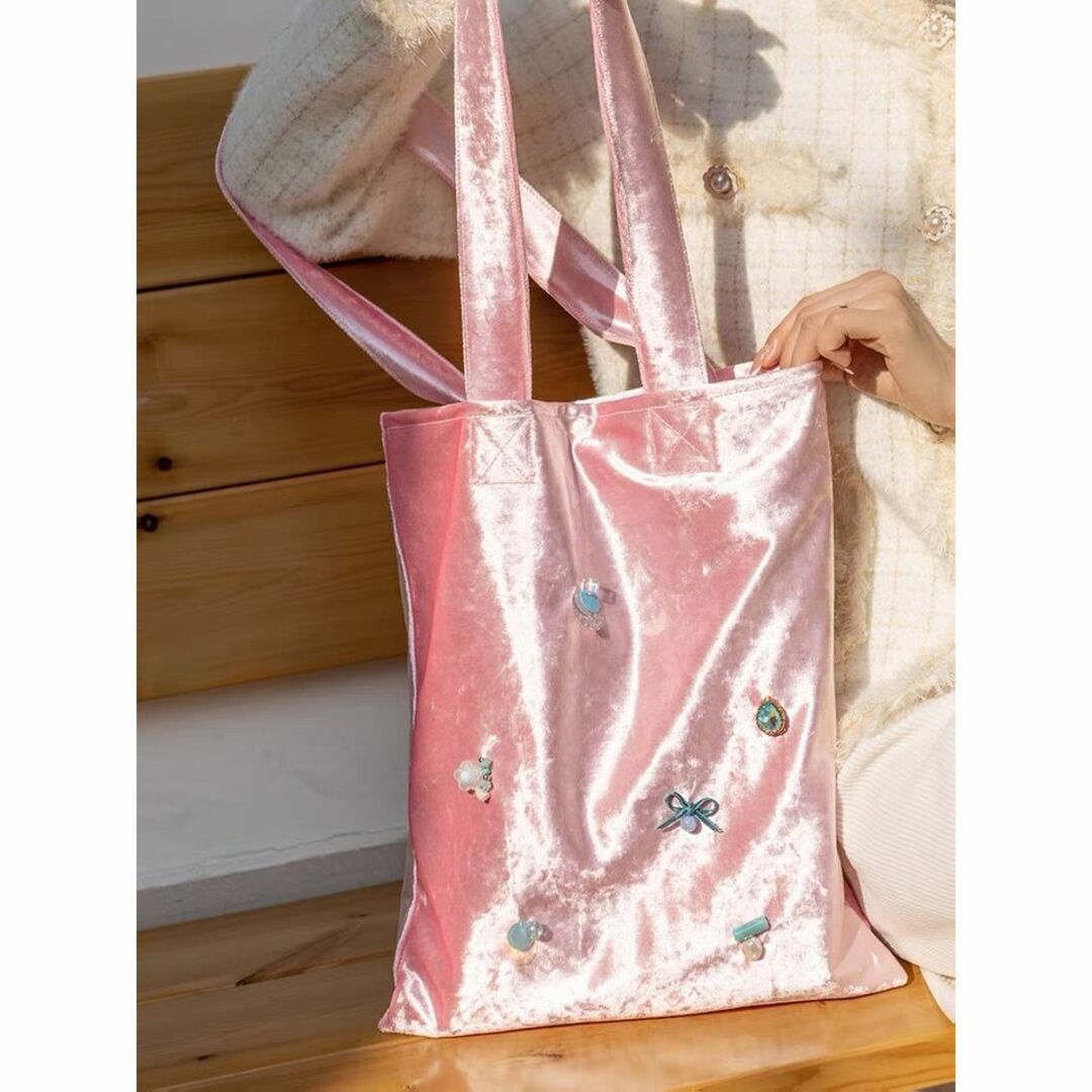 Charles Chaton(シャルルシャトン)のSequin tote bag ベロア×スパンコール トートバッグ 大きめ レディースのバッグ(トートバッグ)の商品写真