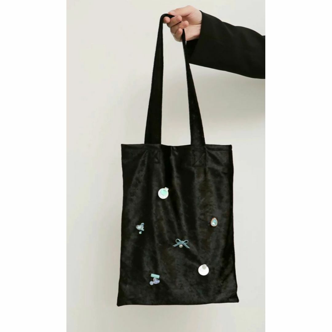 Charles Chaton(シャルルシャトン)のSequin tote bag ベロア×スパンコール トートバッグ 大きめ レディースのバッグ(トートバッグ)の商品写真