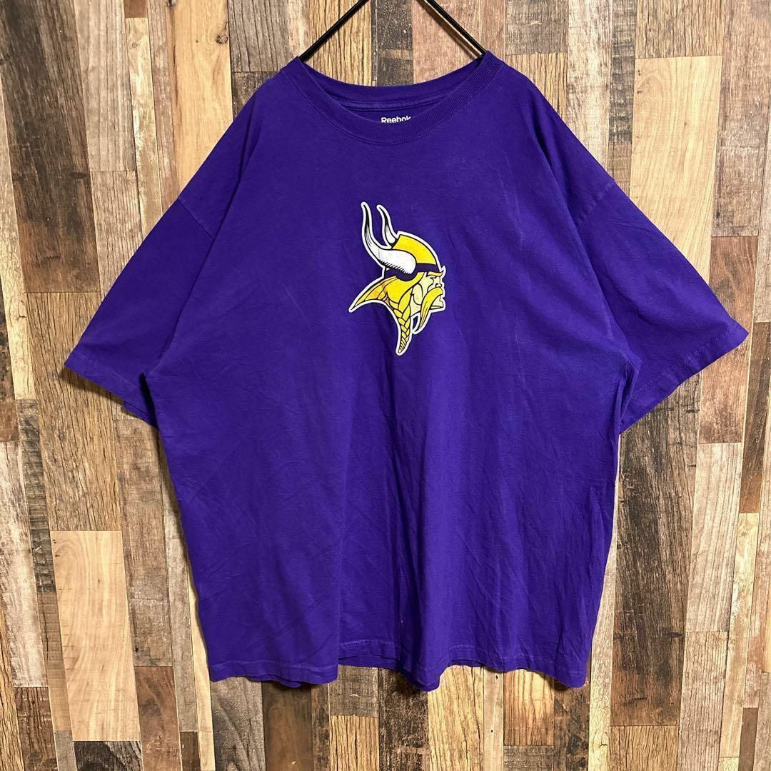 リーボック ミネソタ・バイキングス NFL Tシャツ 2XL パープル US