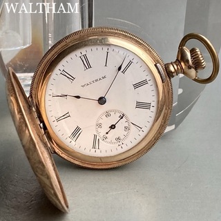 ウォルサム  懐中時計  手巻き メタル  ホワイト ゴールド