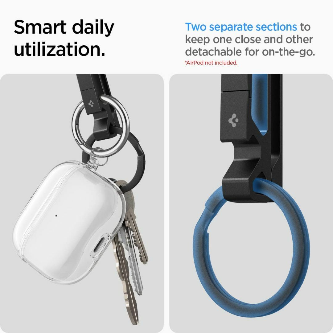 【色: ブラック】Spigen Universal Key Holder Met 5