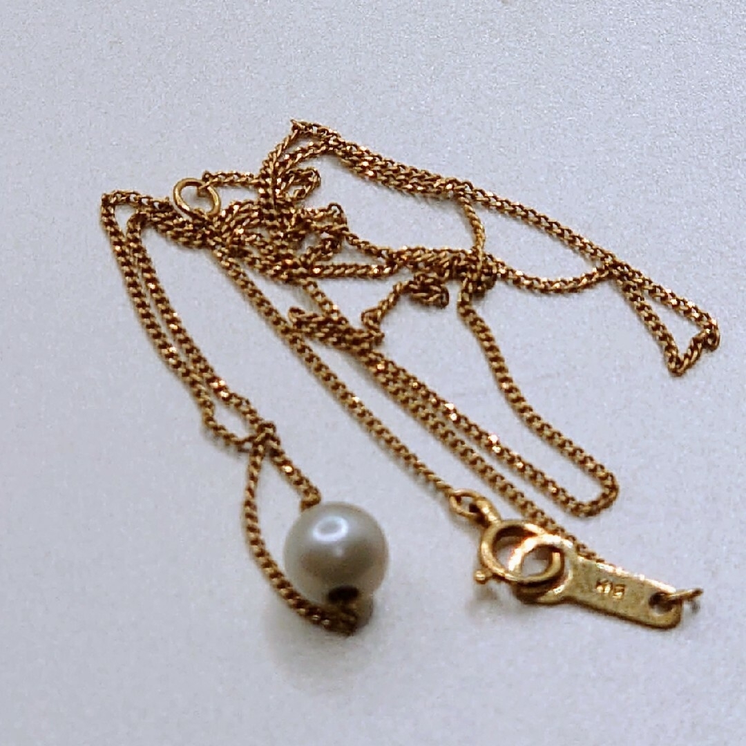 K18金　アコヤパールネックレス　約5.6㎜珠　40㎝ レディースのアクセサリー(ネックレス)の商品写真