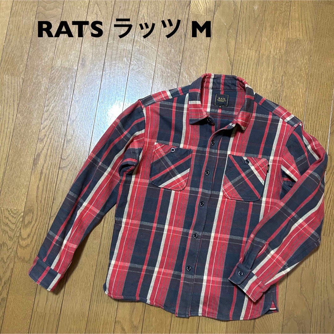 RATS - Mサイズ！日本製 RATS ラッツ 古着長袖ネルチェックシャツ