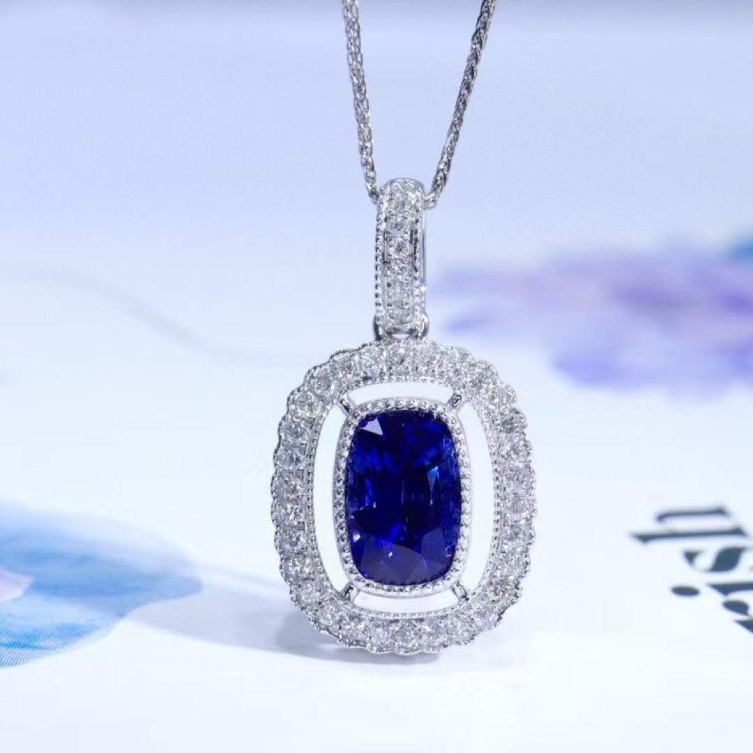 天然 ロイヤルブルーサファイア ダイヤ ペンダントトップ1.17ct f3 | フリマアプリ ラクマ