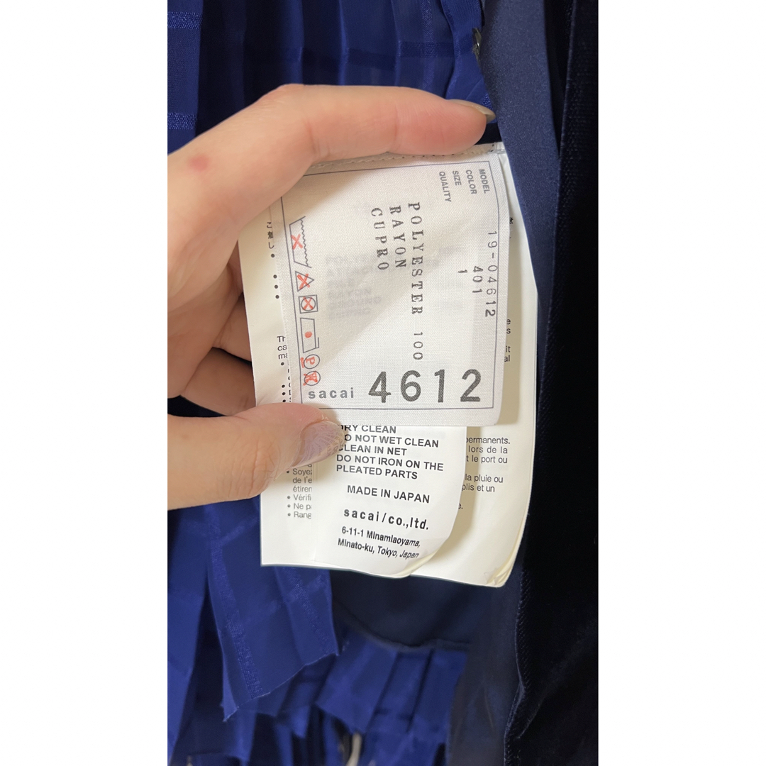 19AW新品タグ sacai プリーツブラウスsize1