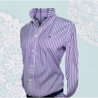 ポロラルフローレン(POLO RALPH LAUREN)の【お値下】RALPH LAUREN ラルフローレン シャツ パープルストライプ (シャツ/ブラウス(長袖/七分))