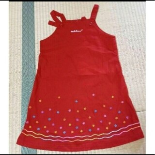ミキハウス(mikihouse)のMIKIHOUSE　120cm　赤　ジャンバースカート(スカート)