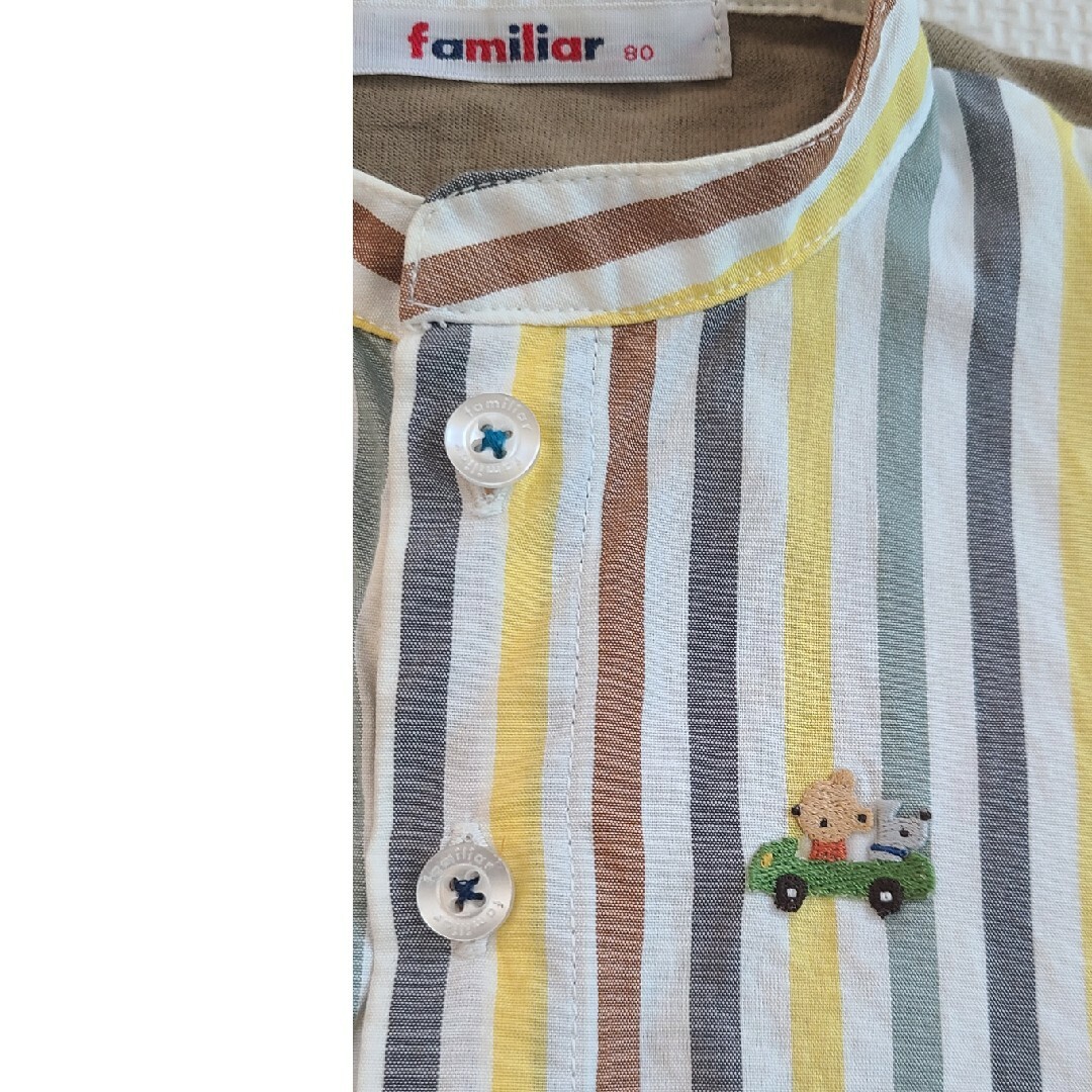 familiar(ファミリア)のfamiliarファミリアストライプブラウス キッズ/ベビー/マタニティのベビー服(~85cm)(シャツ/カットソー)の商品写真
