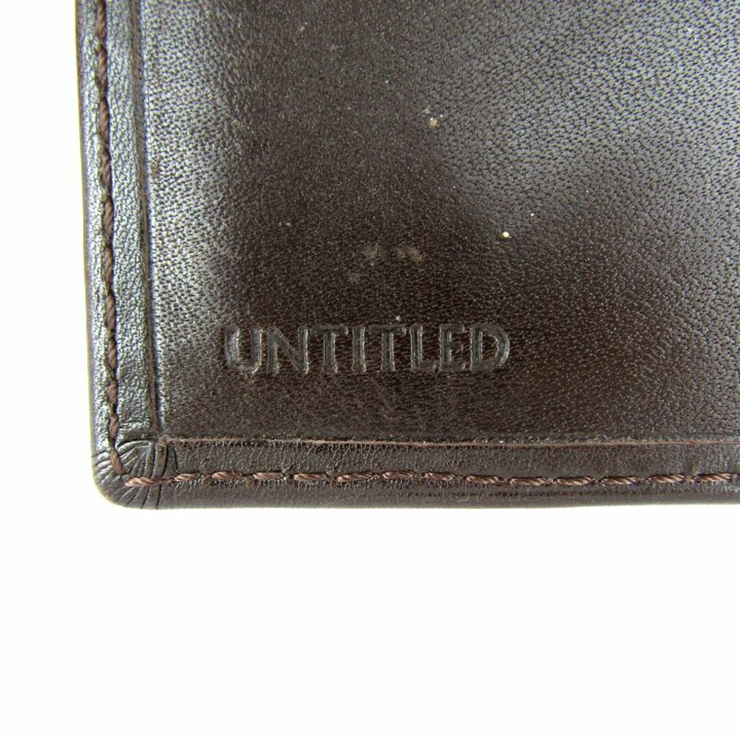 UNTITLED(アンタイトル)のアンタイトル パスケース カードケース レザー ロゴ 二つ折り 定期入れ ブランド 小物 メンズ ブラウン UNTITLED メンズのファッション小物(名刺入れ/定期入れ)の商品写真
