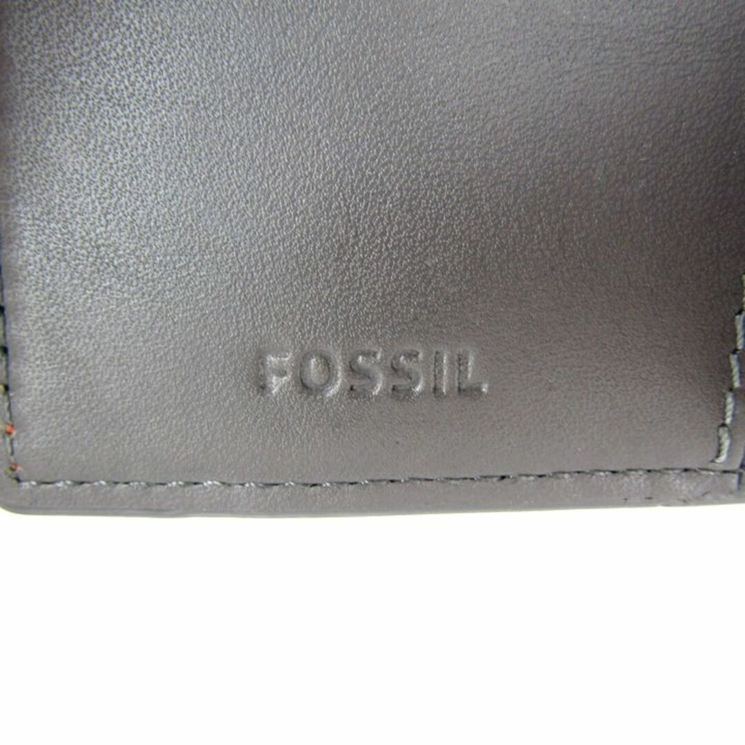 フォッシル カードケース レザー ロゴ 名刺入れ パスケース ブランド 小物 メンズ レディース オレンジ FOSSIL