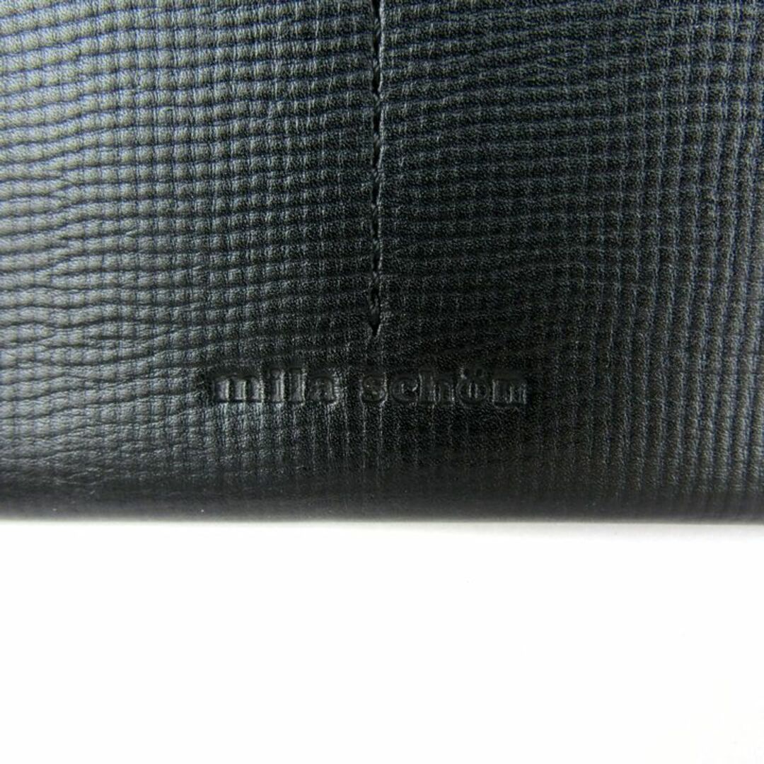 mila schon(ミラショーン)のミラショーン 長財布 レザー 札入れ 二つ折り ロゴ ブランド ロングウォレット 黒 メンズ ブラック mila schon メンズのファッション小物(長財布)の商品写真