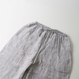 ネストローブ(nest Robe)の美品 2022SS fog with nest Robe ネストローブ X フォグリネンワーク リネン ギンガムチェック サルエルパンツ F/グレー【2400013559782】(サルエルパンツ)