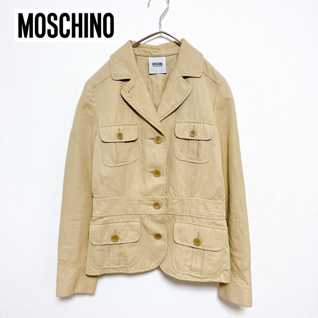 高級　MOSCHINO モスキーノ　レディース　ジャケット　L  ベージュ