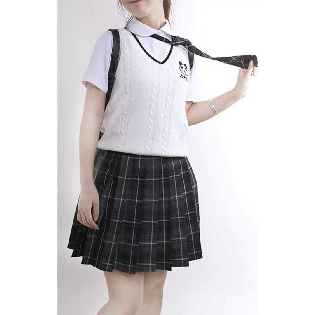 [Sharphon] チェック プリーツスカート 25色 43/48CM丈 制服