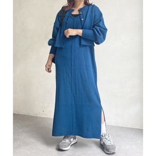 シーピーシーエム(CPCM)の【美品】CPCM ショート丈カーディガン×ニットワンピースセット(ロングワンピース/マキシワンピース)