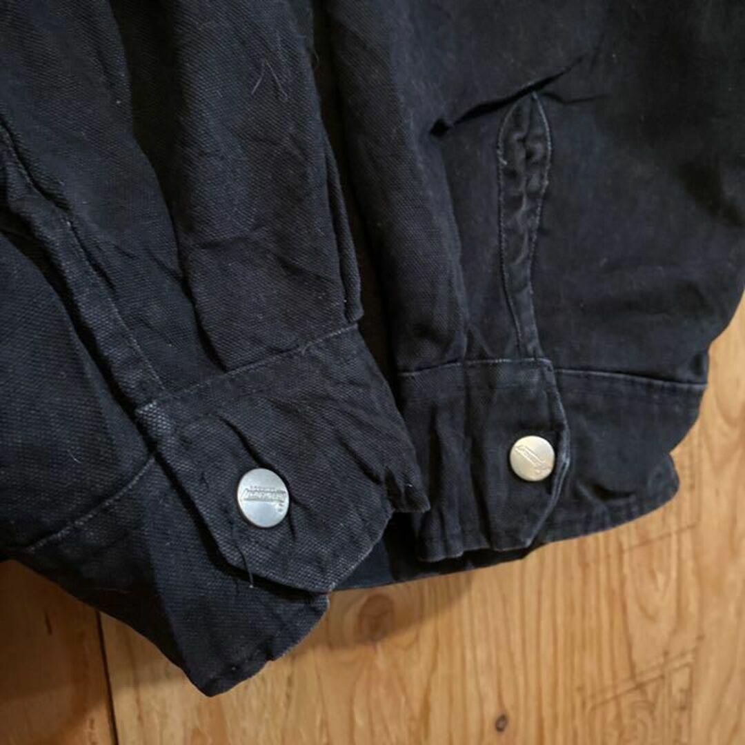 ディッキーズ フーデットシャツジャケット ロゴ USA古着 90s フード 黒