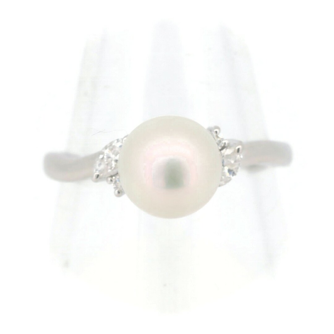 TASAKI(タサキ)の目立った傷や汚れなし タサキ パール ダイヤモンド リング 指輪 8.6ミリ 0.19ct 18号 PT900(プラチナ) レディースのアクセサリー(リング(指輪))の商品写真