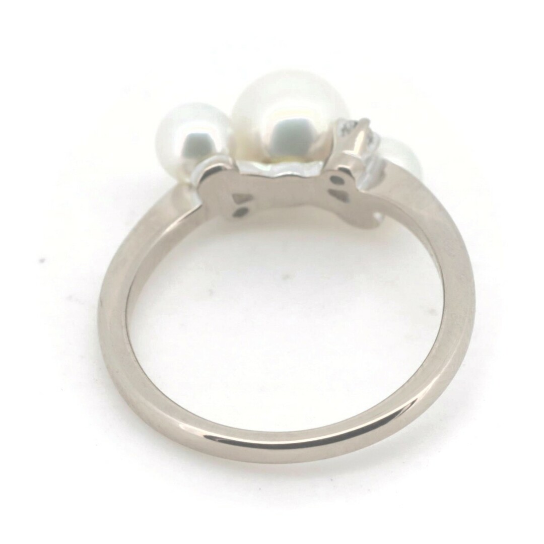MIKIMOTO(ミキモト)の目立った傷や汚れなし ミキモト パール ダイヤモンド リング 指輪 6.3ミリ 4.2ミリ 10号 K18WG(18金 ホワイトゴールド) レディースのアクセサリー(リング(指輪))の商品写真