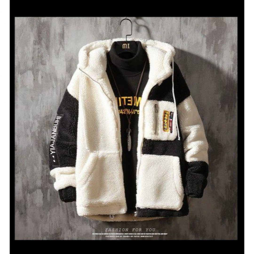 ボアブルゾン メンズ ボア ジャケット ジップアップ ショート丈 厚手01