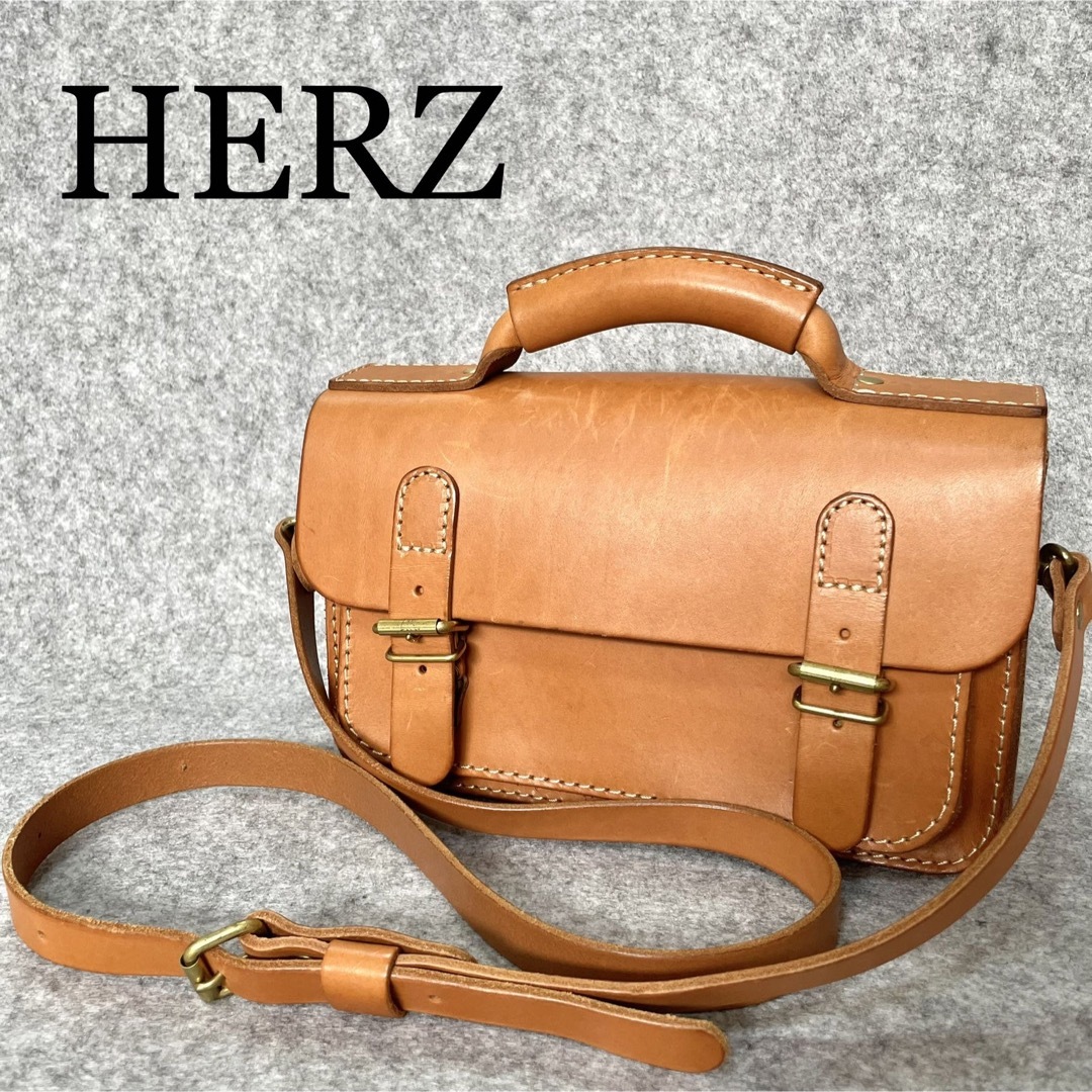 HERZ - 日本が誇る革ブランドの逸品❗️ヘルツ 2way 樽型ミニバッグ