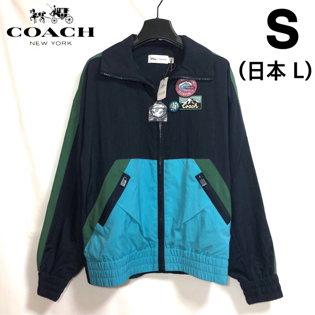 COACH(コーチ)の【新品】COACH ミッキー レディース トラック ジャケット ネイビー L レディースのジャケット/アウター(ブルゾン)の商品写真