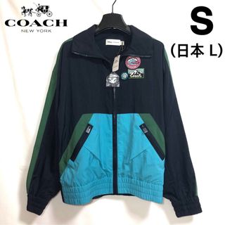 コーチ(COACH)の【新品】COACH ミッキー レディース トラック ジャケット ネイビー L(ブルゾン)